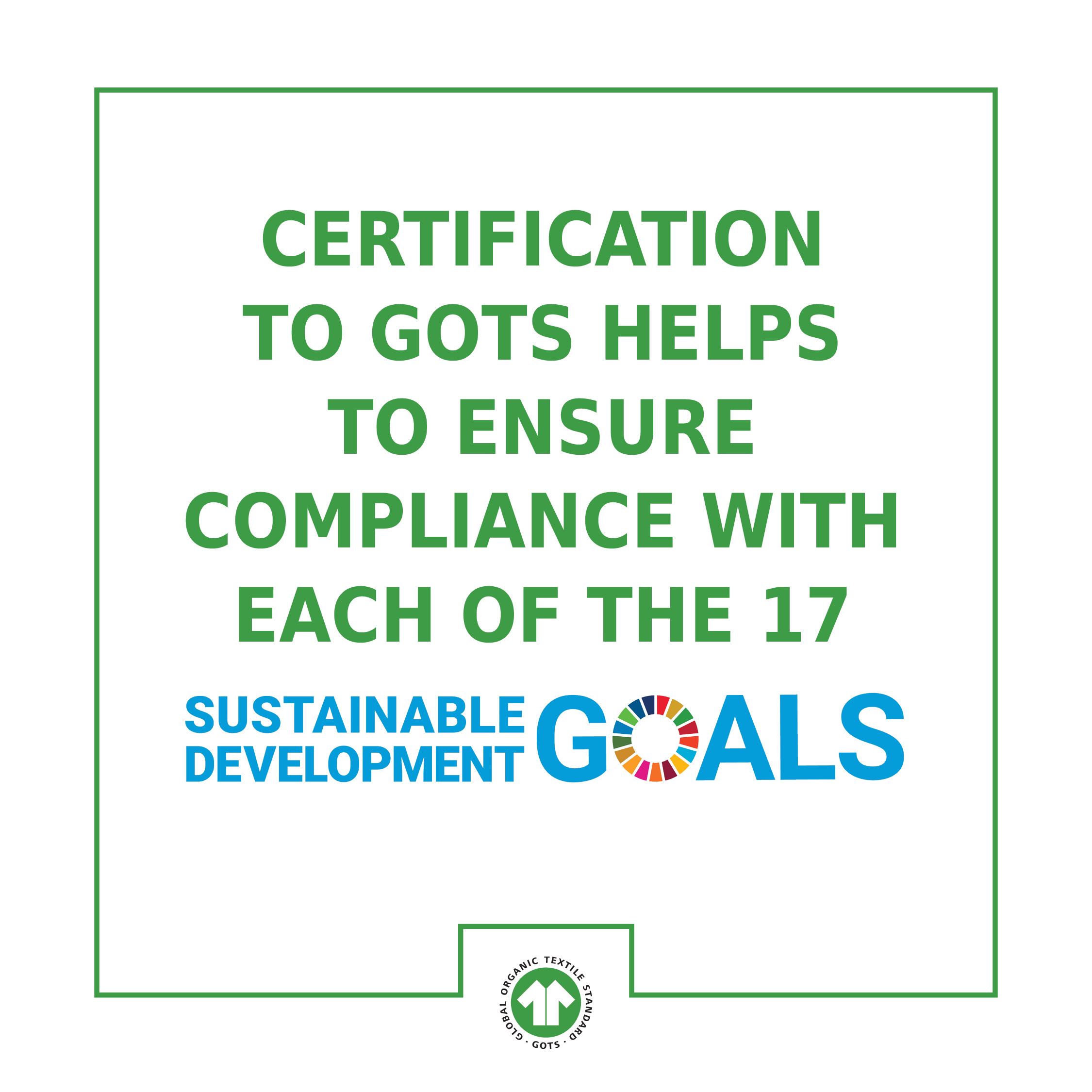 Graphic how GOTS supports the 17 Sustainable Development Goals